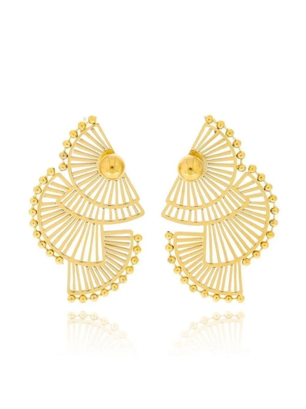 Fan-Shaped Earrings Q266